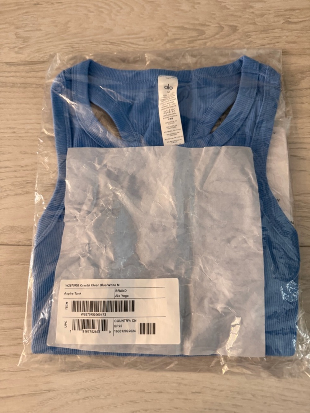 Alo yoga aspire Arket Blue Ribbed Racerback Tank
